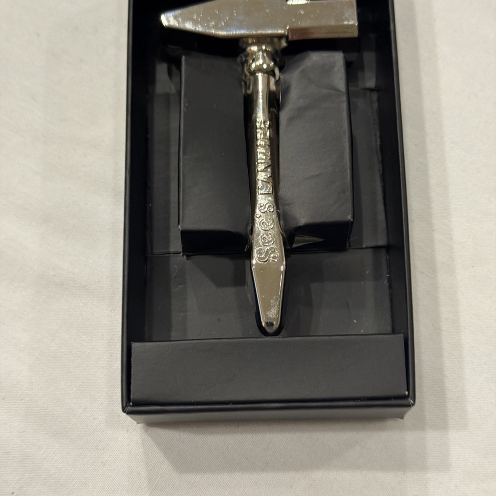 See's Candies Anvil Hammer Nut Cracker Silver Tone Novelty w/ Box‎ (No Lid)